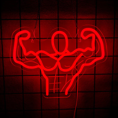 Letrero de neón de fitness para decoración de pared, luz LED de neón para gimnasio, cumpleaños, dormitorio, gimnasio, tienda, cueva de hombre, alimentación USB