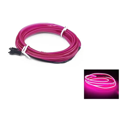 Tira de neón LED decorativa para interior de coche, 10 m, 1 m, 3 m y 5 m. Luz ambiental flexible con cable y alimentación USB, ideal para fiestas y ambientes.