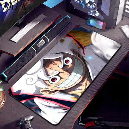 Alfombrilla de ratón de anime de One Piece, accesorios para PC, alfombrilla de teclado para jugador XXL, alfombrillas de ratón para juegos extendidas.