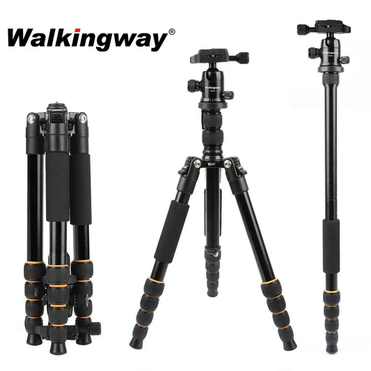 Trípode para cámara Q666, trípode profesional y monopié portátil para cámara de viaje, para DSLR, smartphone, transmisión de video en vivo.
