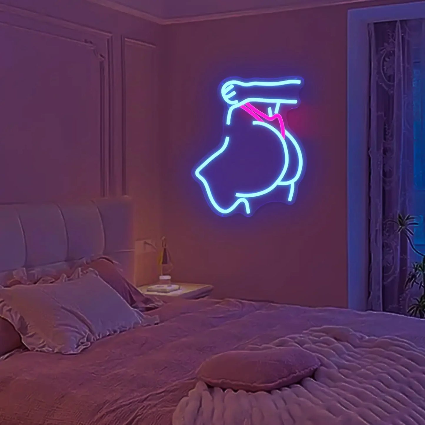 Letrero de neón con forma de trasero de mujer, regulable, para cueva de hombre, letrero LED sexy de neón para mujer y niña, para decoración de hogar, bar, dormitorio, club, fiesta.