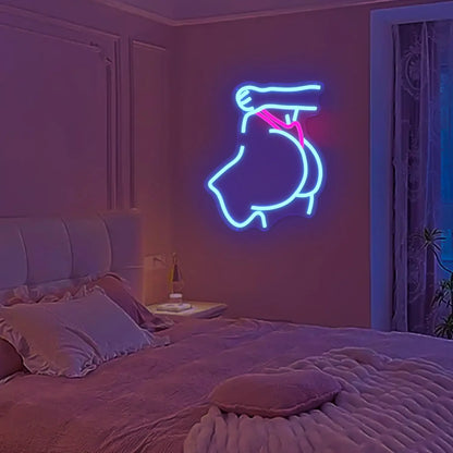Letrero de neón con forma de trasero de mujer, regulable, para cueva de hombre, letrero LED sexy de neón para mujer y niña, para decoración de hogar, bar, dormitorio, club, fiesta.