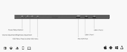 ARZOPA 17.3" FHD Portable Monitor 1080P External Display IPS Screen with USB C mini-HDMI Port for Laptop Mac PC Xbox PS Switch