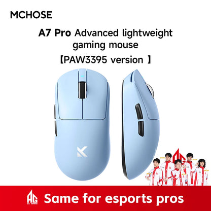 Ratón inalámbrico MCHOSE A7 Pro Ultra para juegos de tres modos y deportes electrónicos PAW3950, ligero, 42 000 ppp, 8 K, bajo retardo, ergonomía, 500 mAh