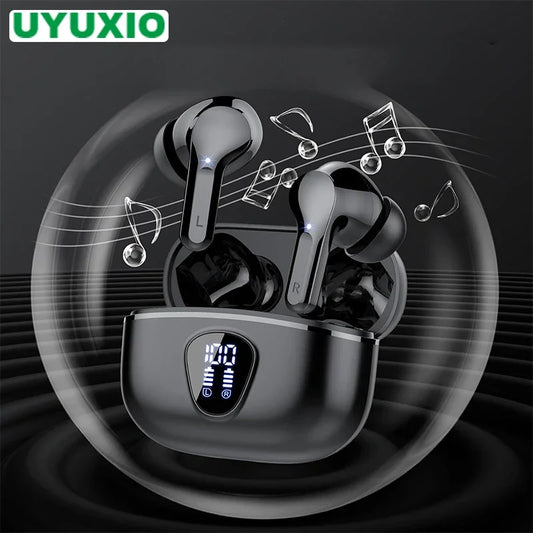 Auriculares inalámbricos estéreo HiFi BT5.3 con cancelación de ruido ENC, pantalla LED de 48 horas y resistencia al agua IP7.