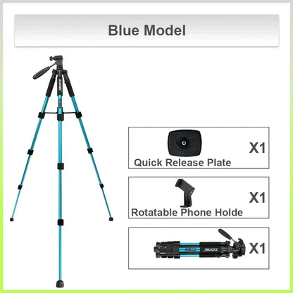 Trípode profesional UEGOGO de altura ajustable con cabezal panorámico de 360° soporta cámaras SLR y teléfonos.