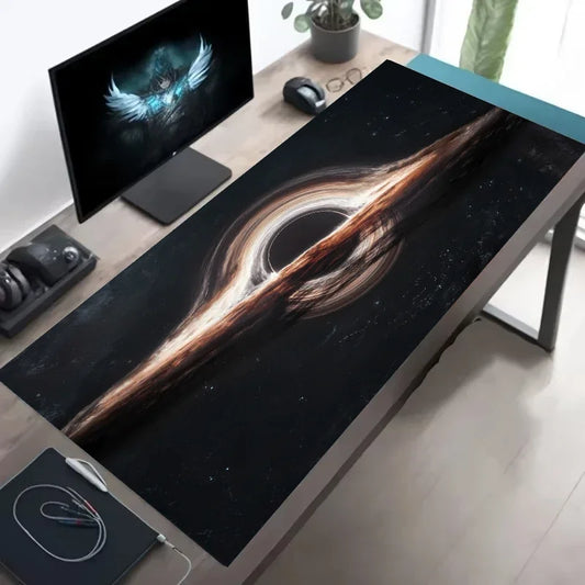 Alfombrilla de ratón con diseño de agujero negro cósmico (900 x 400) XXL