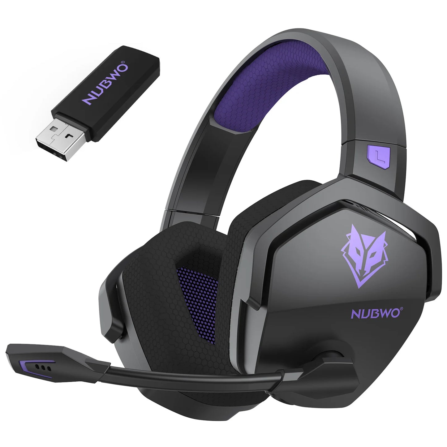Auriculares inalámbricos duales para juegos NUBWO G06 con micrófono para PS5, PS4, PC, móvil y Switch. Auriculares para juegos Bluetooth 5.3 de 2,4 GHz.