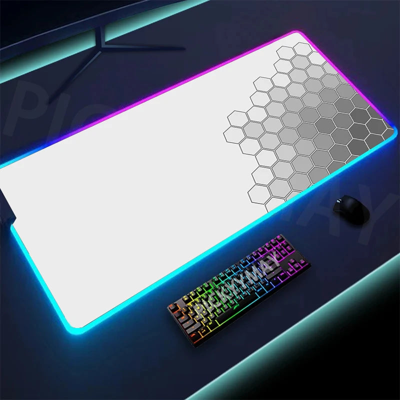 Alfombrilla de ratón RGB con diseño geométrico de (40 x 90) para juegos con Led