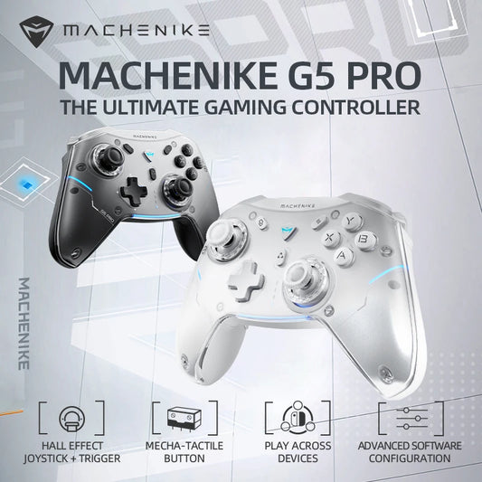 Mando inalámbrico Machenike G5 Pro Elite con gatillo Hall y botones mecánicos táctiles para Switch, PC, Android e iOS.