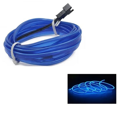 Tira de neón LED decorativa para interior de coche, 10 m, 1 m, 3 m y 5 m. Luz ambiental flexible con cable y alimentación USB, ideal para fiestas y ambientes.
