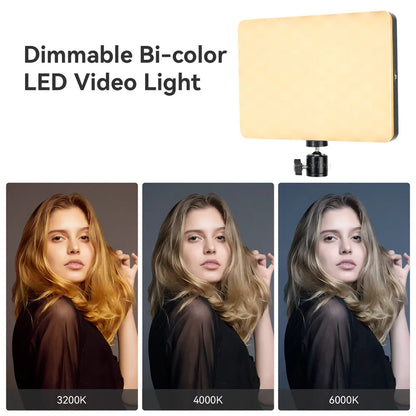 Panel de luz LED para fotografía y video de 8/12 pulgadas, kit de lámpara para estudio fotográfico, transmisión en vivo, grabación y YouTube con trípode.