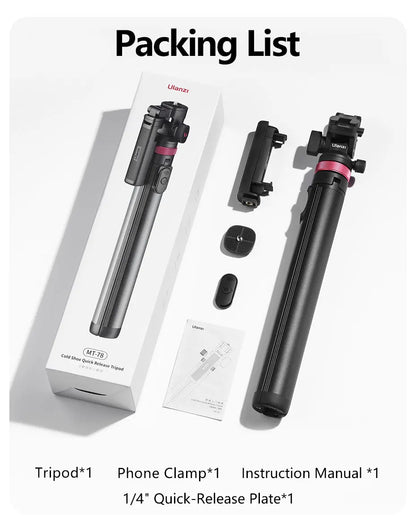 Trípode Ulanzi MT-78 de liberación rápida para cámara, smartphone máx. (1,85) m trípode para selfies con control remoto
