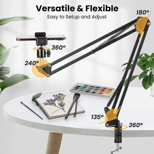 Trípode de brazo flexible para teléfono, soporte de mesa plegable