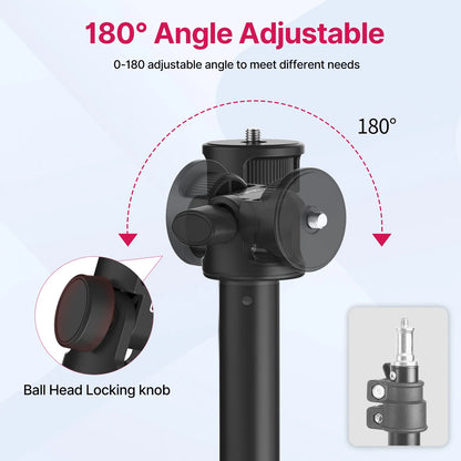 Trípode universal portátil Ulanzi MT-79 de (2)m y soporte de lámpara de aleación de aluminio con luz de relleno LT028 para cámara de acción.