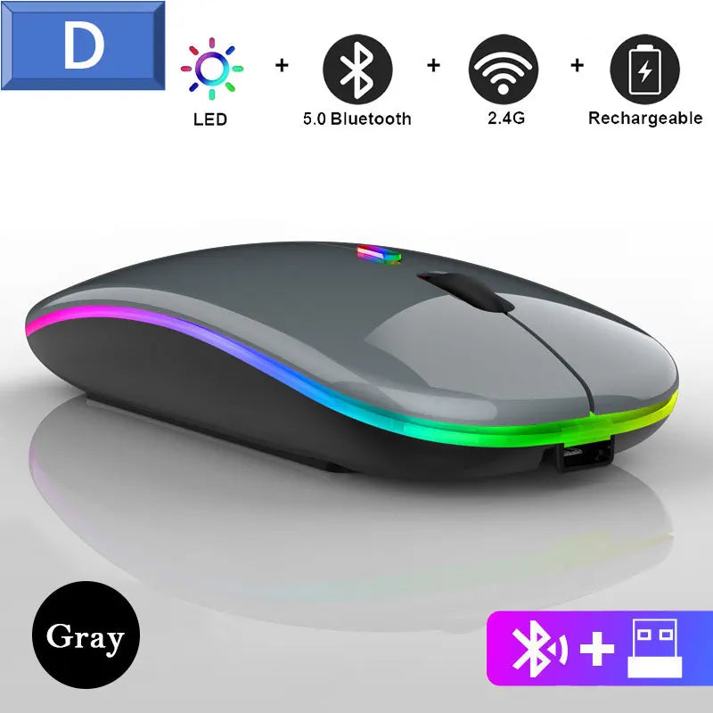Ratón Bluetooth silencioso, recargable, inalámbrico, para ordenador portátil, ratón óptico para iPad, Samsung, tableta, ratones universales, silencioso