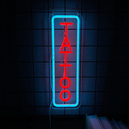 Letrero de neón para tatuajes, letreros de neón LED reutilizables, letrero para tienda de tatuajes, estudio, placa de tienda, regalo para decoración de pared, alimentación por USB