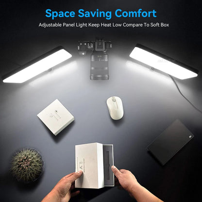 Panel de luz LED para fotografía y video de 8/12 pulgadas, kit de lámpara para estudio fotográfico, transmisión en vivo, grabación y YouTube con trípode.