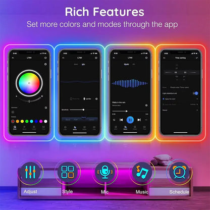 Tira de luz LED de neón RGB 3535 con enchufe europeo, 24 V CC, 5/10/15/20/30 m, sincronización de música por Bluetooth, resistente al agua para decoración de interiores y exteriores