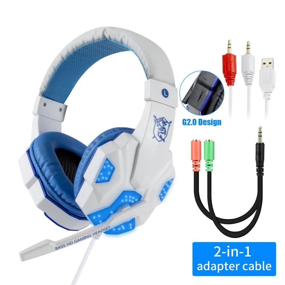Auriculares QearFun rosas para PC, con cable y micrófono para PS4, Windows, portátiles y teléfonos.