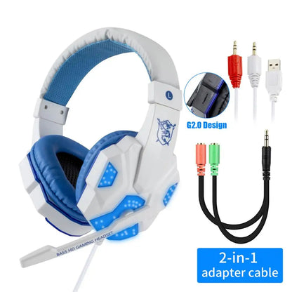 Auriculares QearFun rosas para PC, con cable y micrófono para PS4, Windows, portátiles y teléfonos.